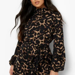 Petite - Robe Patineuse Léopard à Ceinture