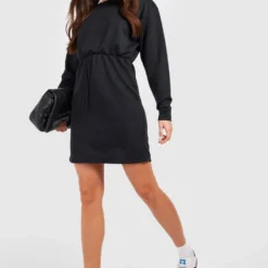BOOHOO Tall - Robe Courte à Cordon De Serrage -Pas Cher Vêtue Diva Magasin gzz47921 black xl 2