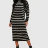 Tall - Robe Mi-longue à Col Roulé Et Rayures