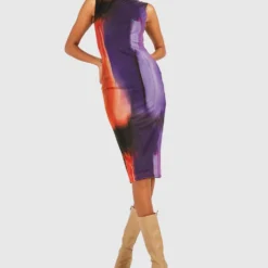 Robe Mi-longue Surteinte En Mesh -Pas Cher Vêtue Diva Magasin gzz48114 multi xl 2