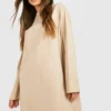 Robe T-shirt Oversize En Coton -Pas Cher Vêtue Diva Magasin gzz48121 sand xl