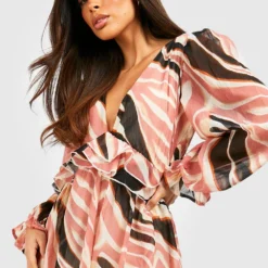 Robe Babydoll Courte -Pas Cher Vêtue Diva Magasin gzz48144 brown xl 3