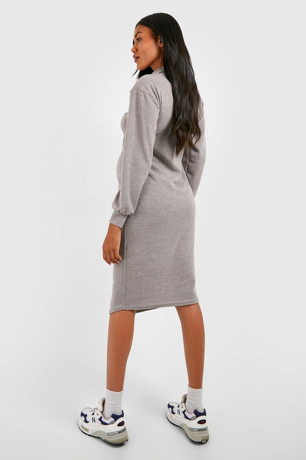 Maternité - Robe De Grossesse Mi-longue Zippée 4 Maternité - Robe De Grossesse Mi-longue Zippée – Image 2