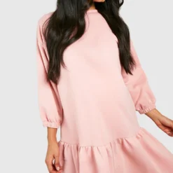 BOOHOO Maternité - Robe Sweat De Grossesse Péplum 9 BOOHOO Maternité - Robe Sweat De Grossesse Péplum -Pas Cher Vêtue Diva Magasin gzz48271 rose xl 3