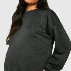 Maternité - Robe Sweat De Grossesse Oversize -Pas Cher Vêtue Diva Magasin gzz48272 charcoal xl 3