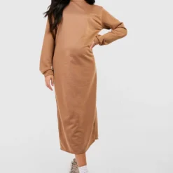 Maternité - Robe Sweat De Grossesse Fendue