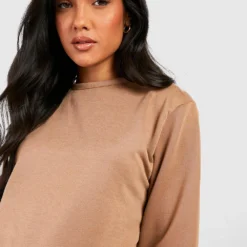 Maternité - Robe Sweat De Grossesse Fendue -Pas Cher Vêtue Diva Magasin gzz48273 camel xl 3