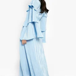 Robe Longue à Manches Volantées -Pas Cher Vêtue Diva Magasin gzz48332 pastel20blue xl 1