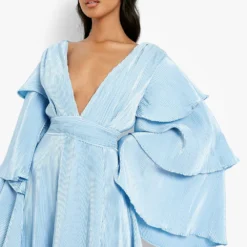 Robe Longue à Manches Volantées -Pas Cher Vêtue Diva Magasin gzz48332 pastel20blue xl 3