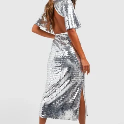 Robe Longue Pailletée Dos Nu -Pas Cher Vêtue Diva Magasin gzz48376 silver xl 2