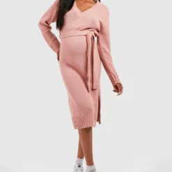 Maternité - Robe Pull De Grossesse à Col V