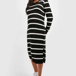 Maternité - Robe De Grossesse Rayée à Col Rond