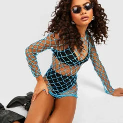 Robe Courte En Crochet 8 Robe Courte En Crochet -Pas Cher Vêtue Diva Magasin gzz48604 blue xl 2