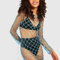 Robe Courte En Crochet 9 Robe Courte En Crochet -Pas Cher Vêtue Diva Magasin gzz48604 blue xl 3