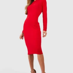 Robe Mi-longue Basique En Crêpe