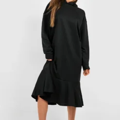 Robe Sweat à Capuche Et Volants -Pas Cher Vêtue Diva Magasin gzz48826 black xl 2