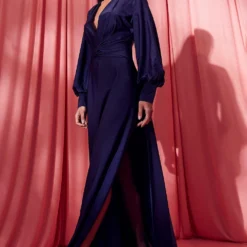 Robe De Demoiselle D'honneur Longue Torsadée -Pas Cher Vêtue Diva Magasin gzz48853 navy xl 2