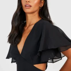 Petite - Robe Mi-longue à Col V Et Manches Larges -Pas Cher Vêtue Diva Magasin gzz48891 black xl 3 scaled