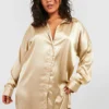 Grande Taille - Robe Chemise Satinée