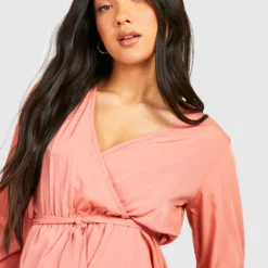 Maternité - Robe De Grossesse Patineuse Cache-cœur -Pas Cher Vêtue Diva Magasin gzz49000 dusky20pink xl 3