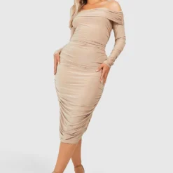 Grande Taille - Robe Mi-longue En Mesh -Pas Cher Vêtue Diva Magasin gzz49036 stone xl 2