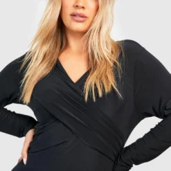 Grande Taille - Robe Mi-longue à Manches Longues -Pas Cher Vêtue Diva Magasin gzz49038 black xl 3