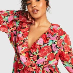 Grande Taille - Robe Vintage Imprimée -Pas Cher Vêtue Diva Magasin gzz49056 red xl 3