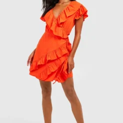 Petite - Robe Portefeuille à Volants