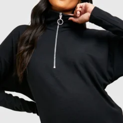 Maternité - Robe De Grossesse Texturée Zippée -Pas Cher Vêtue Diva Magasin gzz49095 black xl 3 scaled