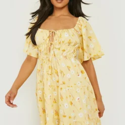 Petite - Robe Patineuse Froncée Fleurie