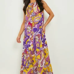 Petite - Robe Longue à Imprimé Abstrait