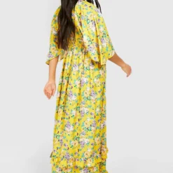 Maternité - Robe De Grossesse Longue à Volants 7 Maternité - Robe De Grossesse Longue à Volants -Pas Cher Vêtue Diva Magasin gzz49301 mustard xl 1