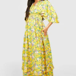 Maternité - Robe De Grossesse Longue à Volants 8 Maternité - Robe De Grossesse Longue à Volants -Pas Cher Vêtue Diva Magasin gzz49301 mustard xl 2