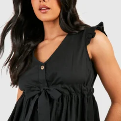 Maternité - Robe Mi Longue Boutonnée -Pas Cher Vêtue Diva Magasin gzz49319 black xl 3 scaled