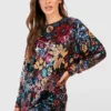 Robe Premium Fleurie à Sequins -Pas Cher Vêtue Diva Magasin gzz49338 multi xl