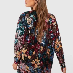 Robe Premium Fleurie à Sequins -Pas Cher Vêtue Diva Magasin gzz49338 multi xl 1