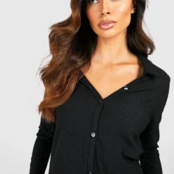 Robe Chemise Texturée 9 Robe Chemise Texturée -Pas Cher Vêtue Diva Magasin gzz49361 black xl 3