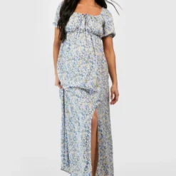 Maternité - Robe De Grossesse Nouée Fleurie 9 Maternité - Robe De Grossesse Nouée Fleurie -Pas Cher Vêtue Diva Magasin gzz49496 blue xl 3