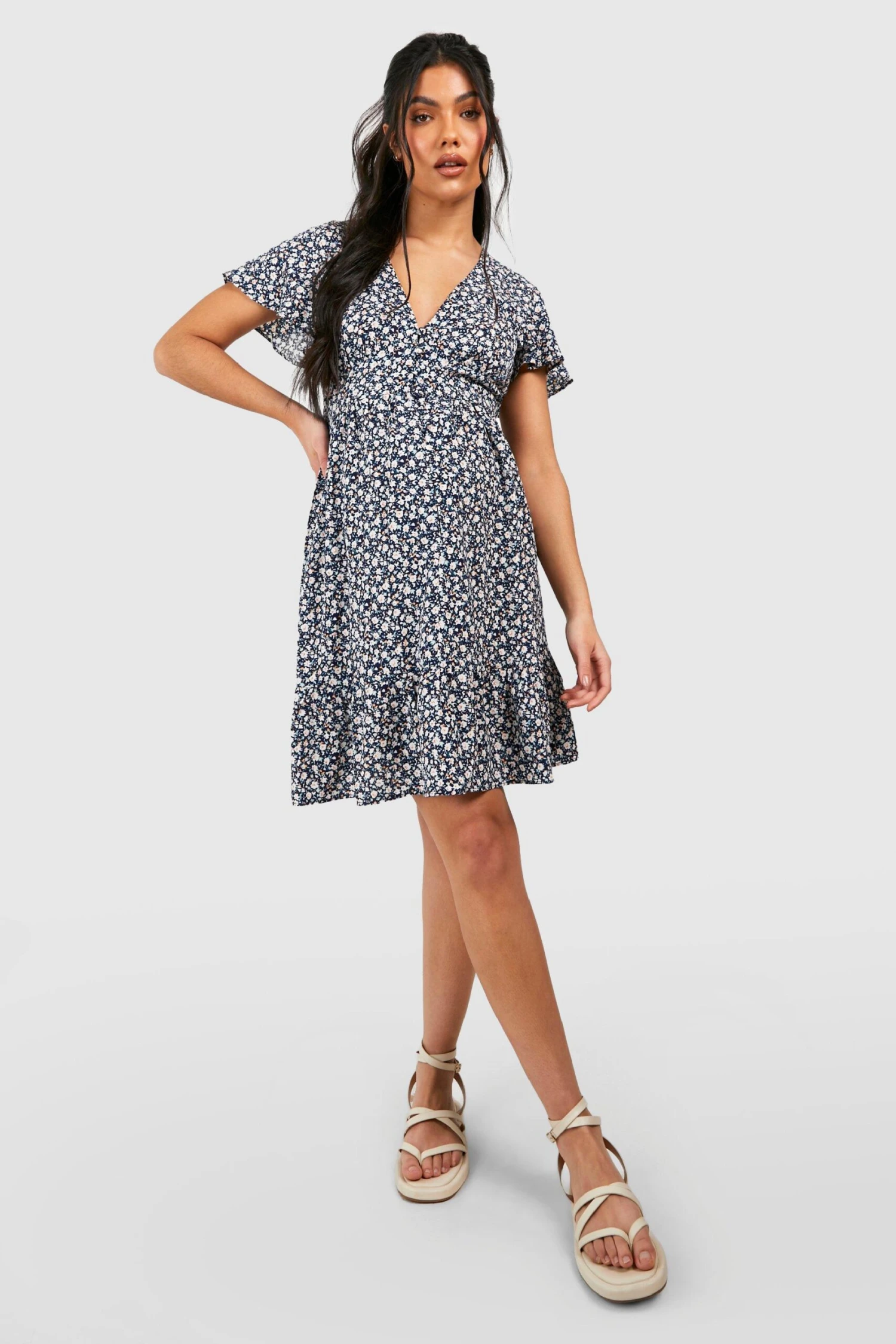 Maternité - Robe De Grossesse Babydoll à Manches Larges 3 Maternité - Robe De Grossesse Babydoll à Manches Larges