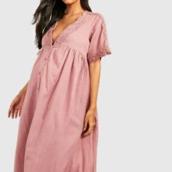 Maternité - Robe De Grossesse Mi-longue En Crochet 8 Maternité - Robe De Grossesse Mi-longue En Crochet -Pas Cher Vêtue Diva Magasin gzz49556 blush xl 2 scaled