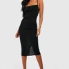 Tall - Robe Mi-longue Soyeuse à Dos Bénitier -Pas Cher Vêtue Diva Magasin gzz49624 black xl