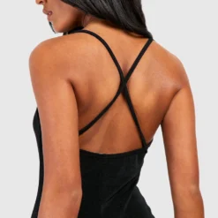 Tall - Robe Mi-longue Soyeuse à Dos Bénitier -Pas Cher Vêtue Diva Magasin gzz49624 black xl 3