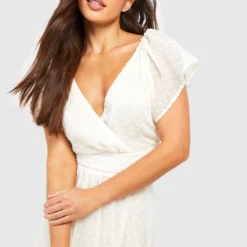 Tall - Robe Mi-longue En Plumetis à Manches Larges -Pas Cher Vêtue Diva Magasin gzz49672 champagne xl 3