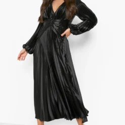 Tall - Robe Longue Plissée Satinée