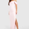 Tall - Robe Longue Satinée à épaules Dénudées -Pas Cher Vêtue Diva Magasin gzz49675 dusky20pink xl