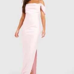 Tall - Robe Longue Satinée à épaules Dénudées -Pas Cher Vêtue Diva Magasin gzz49675 dusky20pink xl 2