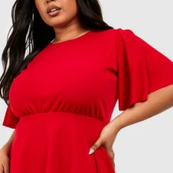 BOOHOO Grande Taille - Robe Portefeuille Plissée -Pas Cher Vêtue Diva Magasin gzz49803 red xl 3