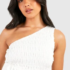 BOOHOO Maternité - Robe De Grossesse Asymétrique En Plumetis -Pas Cher Vêtue Diva Magasin gzz49823 ivory xl 3