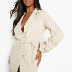 Robe Blazer à Manches Froncées