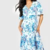Maternité - Robe De Grossesse Fleurie Plissée 2 Maternité - Robe De Grossesse Fleurie Plissée -Pas Cher Vêtue Diva Magasin gzz49853 blue xl